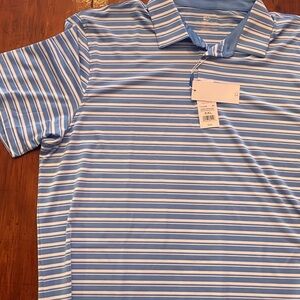 Southern Tide Light Blue and White Polo